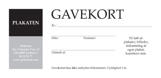 Gavekort - plakaten - aarhus